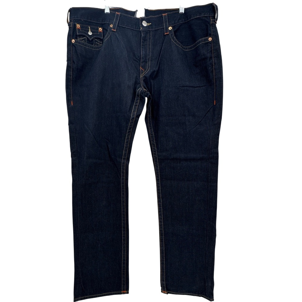 True Religion Jeans Men 28 Dark‎ Indigo Skinny Flap SN Body Rinse Denim